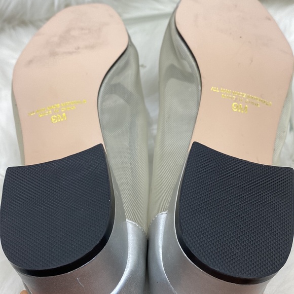 Coup D’Etat Vintage Heels Silver metallic sheer net block heel Women’s 9 - Picture 8 of 10